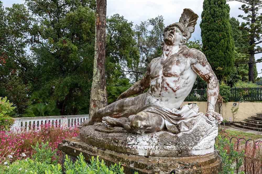 The Dying Achilles in the gardens of the Achilleion palace on Corfu