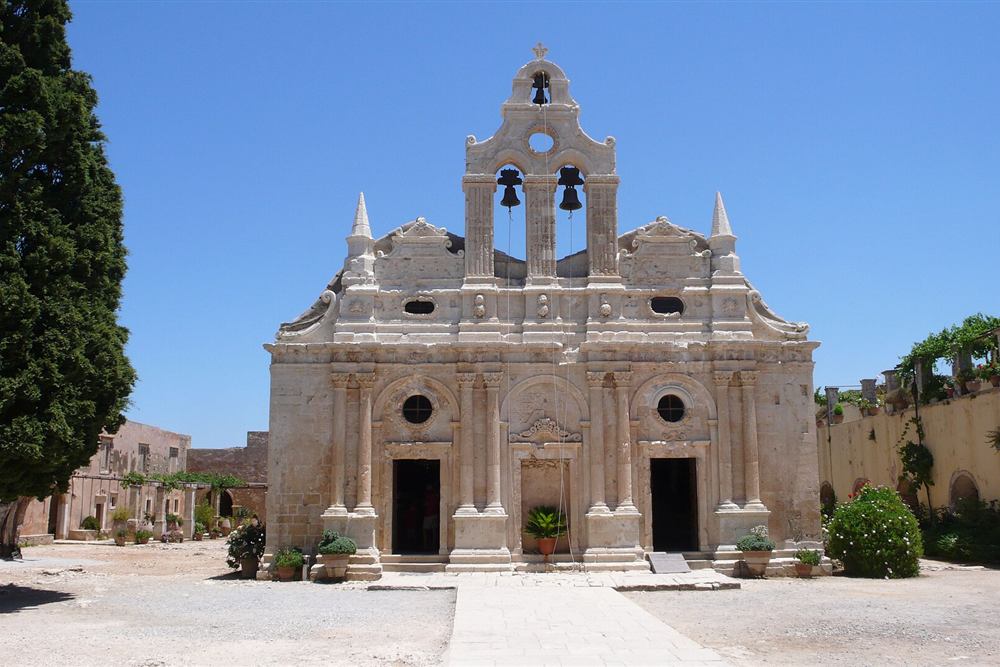Church of Arkadi Monastery near Rethymno, a stop on the Crete e-bike tour to Arkadi