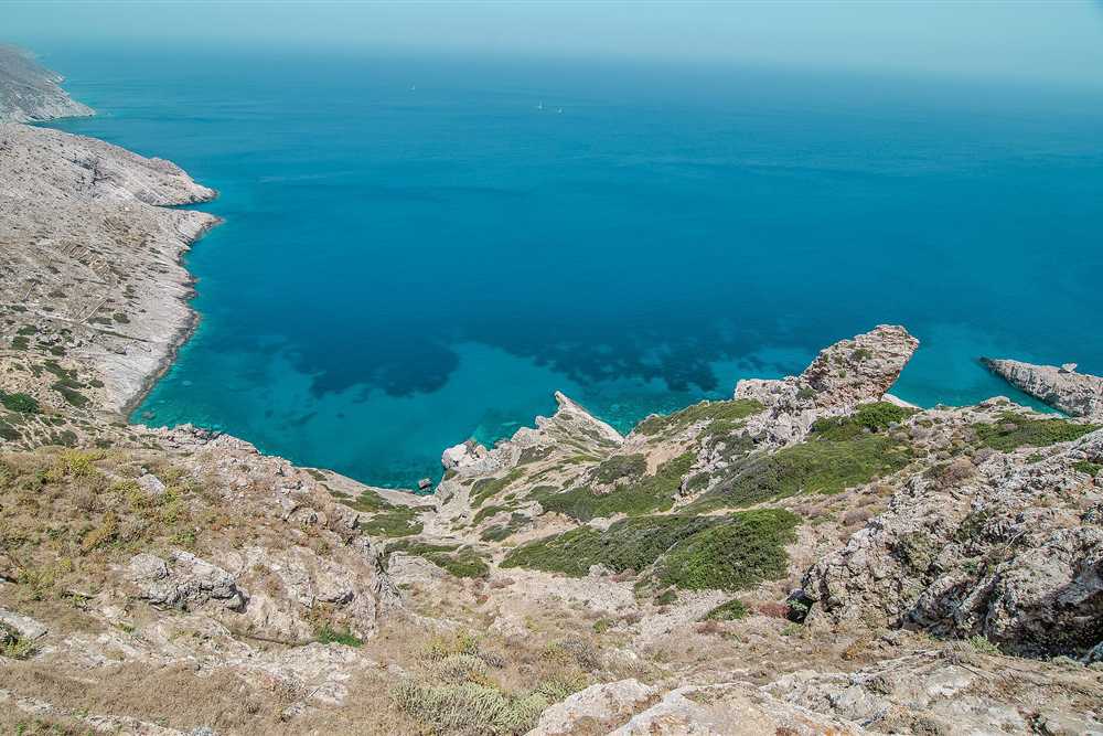 The sea cliffs of Folegandros that the round-the-island cruise runs beneath
