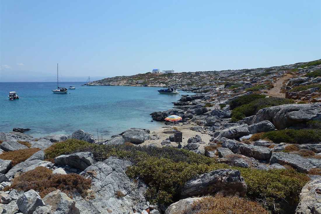 Boats anchored in the Agios Georgios bay on Dia island north of Heraklion