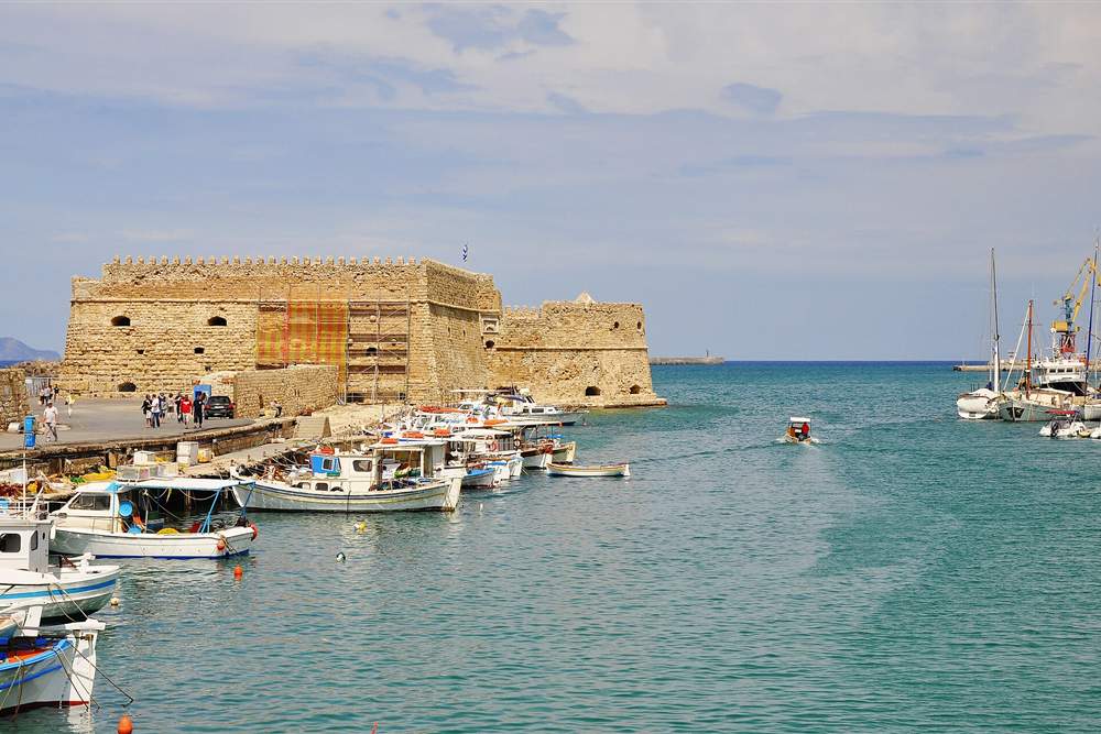 The Venetian Koules fortress at the Heraklion marina where the Dia boats leave