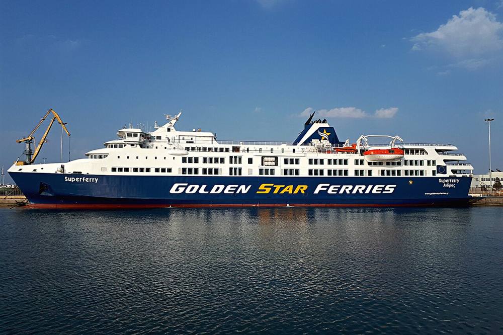 Golden Star Superferry berthed at the ferry terminal in Heraklion, Crete