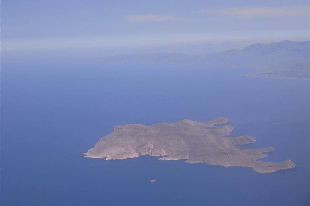 Dia island north of Heraklion seen from the air