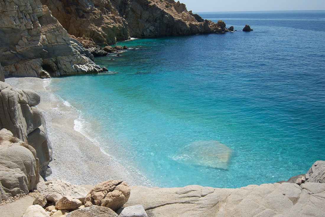 Seychelles beach on Ikaria, reached by boat on Ikaria tours