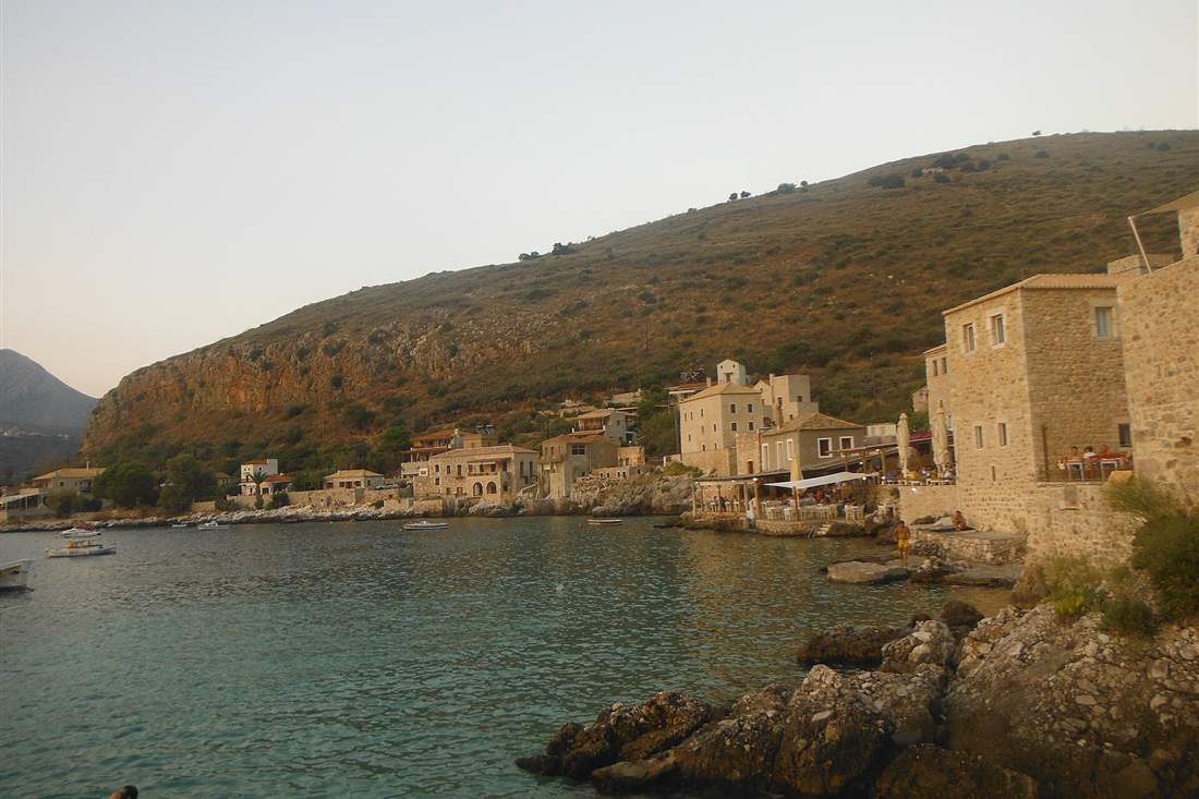 Kalamata catamaran cruise country: boats on the Mani coast of the Messinian gulf