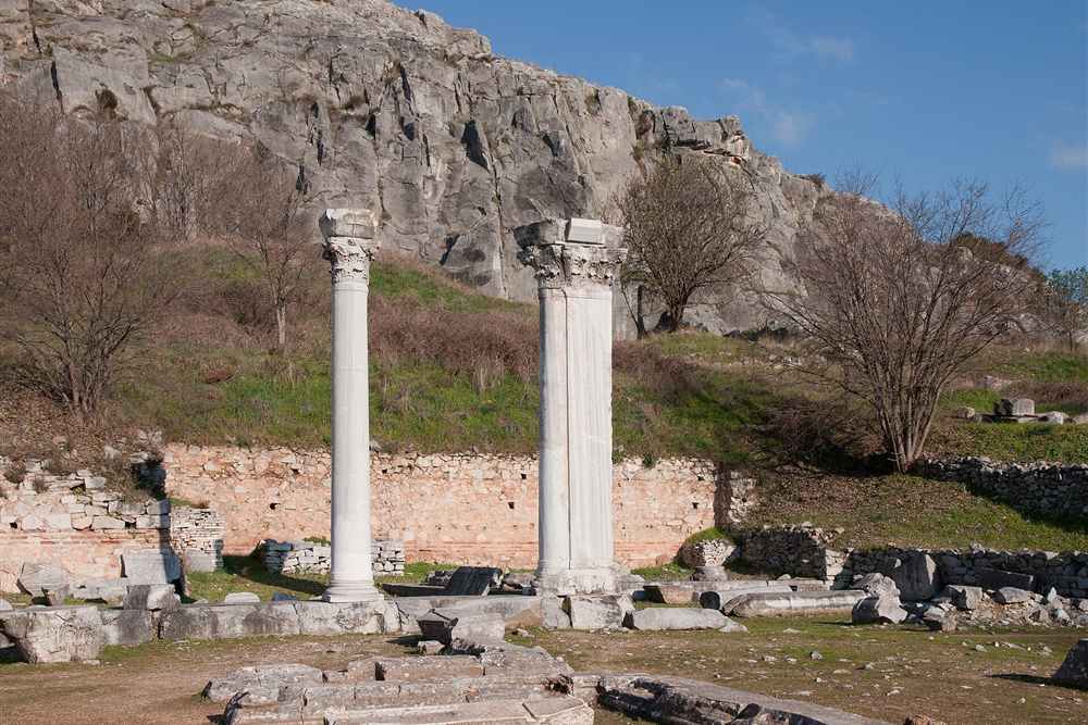 Columns of Basilica A at ancient Philippi near Kavala