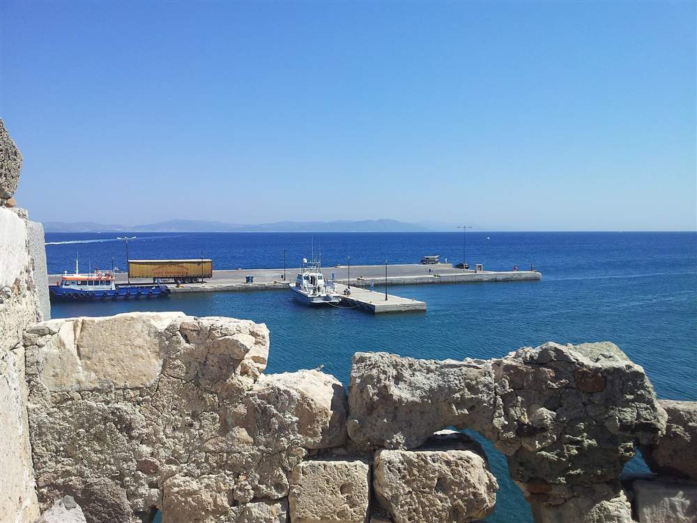 The harbour of Kos Town seen from the Neratzia Castle, Greece
