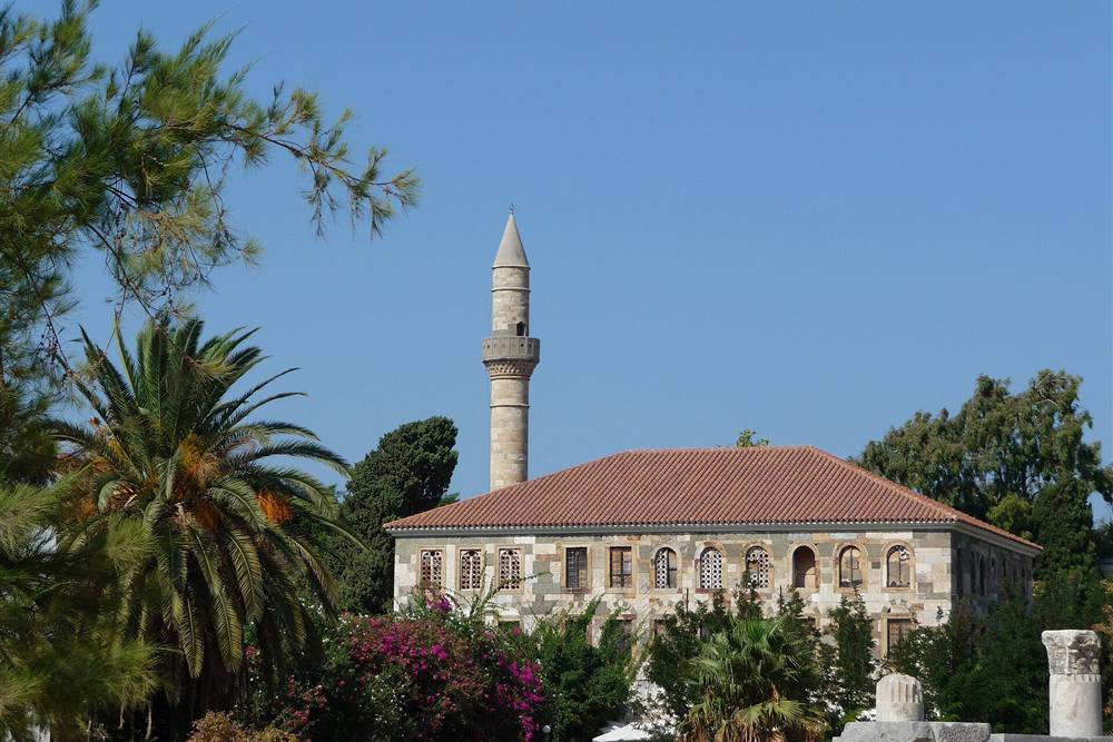 The Gazi Hassan Pasha (Loggia) mosque by the Plane Tree square in Kos Town