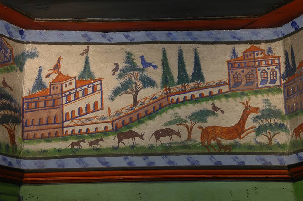 A painted wall in an 18th-century merchant mansion at Siatista