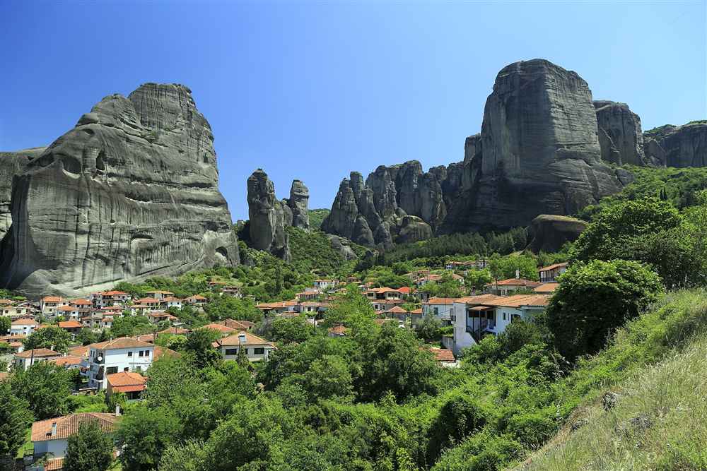 The sandstone pillars above Kastraki where the riding tracks run