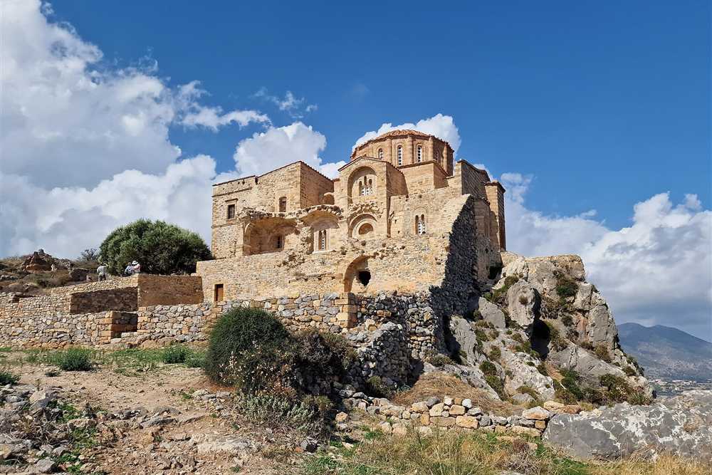 The Byzantine church of Agia Sofia on the cliff in the upper town of Monemvasia