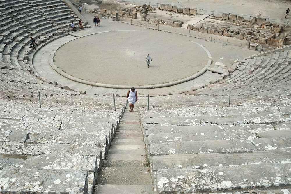 The theatre of Epidaurus seen from the top tier of seats