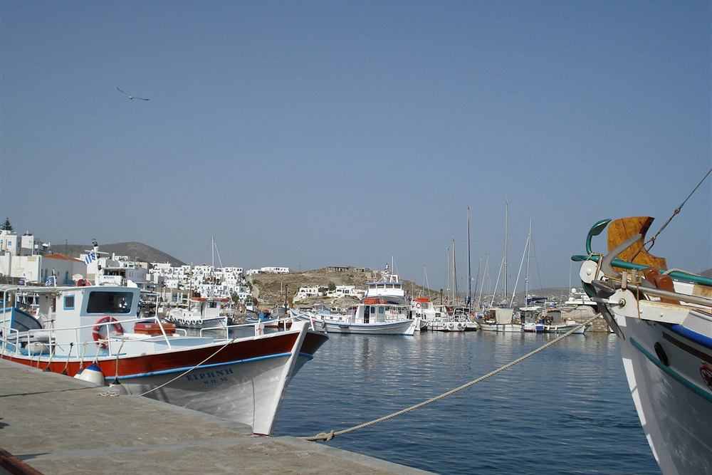 Paros wine tasting base at Naoussa harbour, home of the Moraitis winery