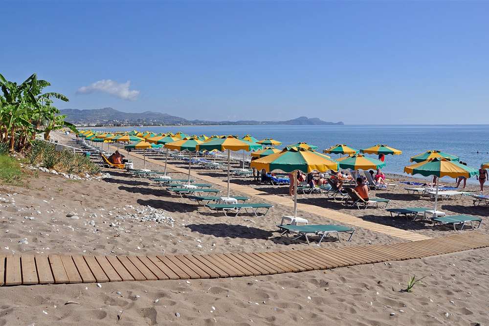 Kolymbia beach on Rhodes, where the jet ski hire bases work