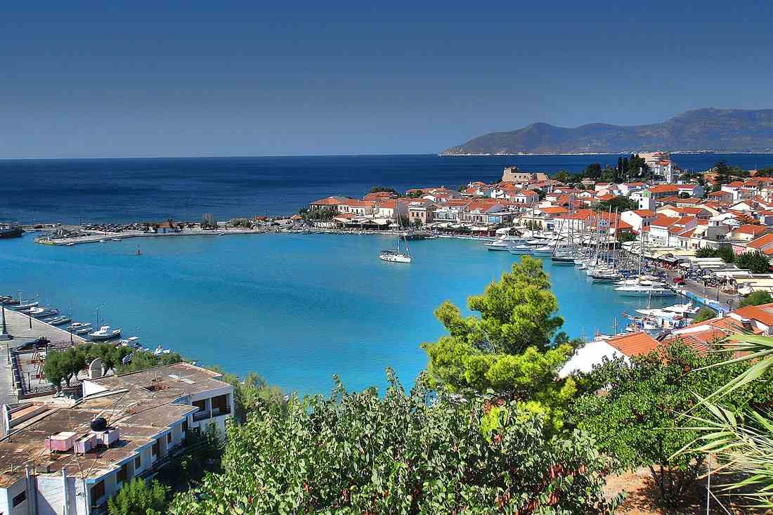 The harbour at Pythagorio on Samos, where the day boats to Samiopoula leave