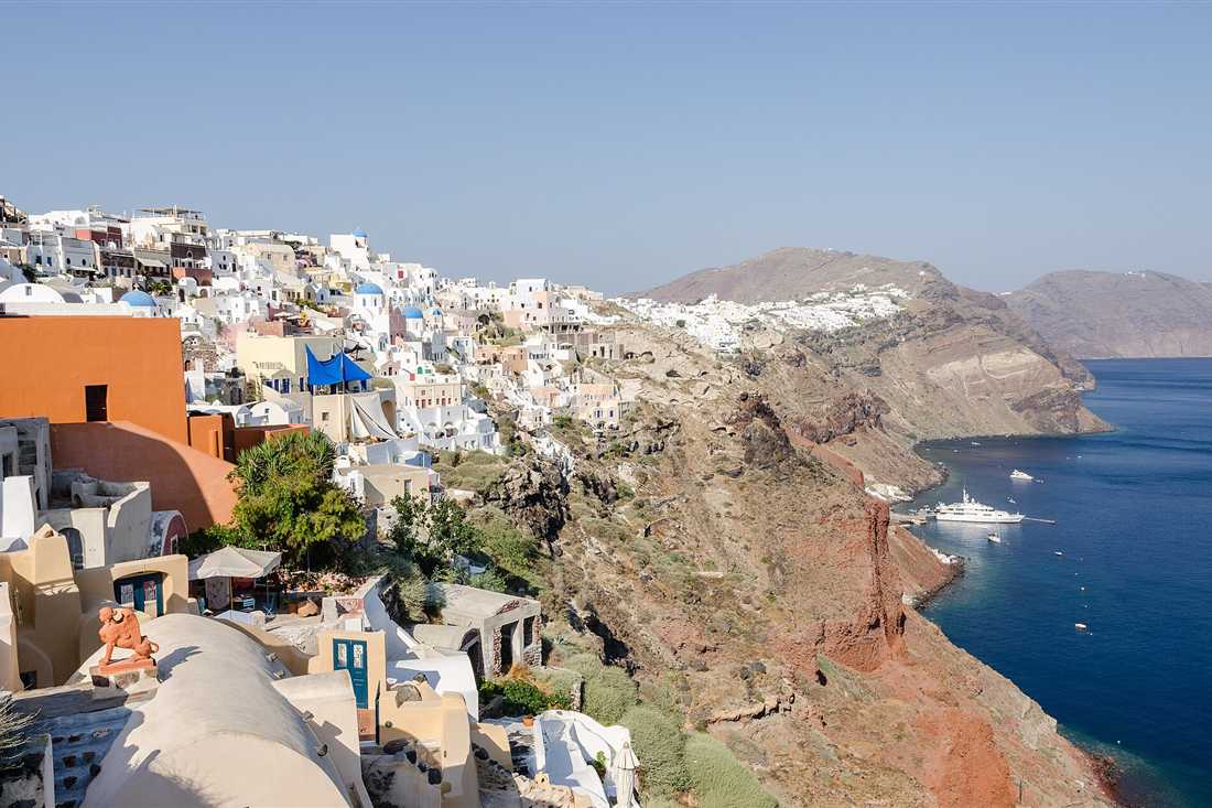 Oia on the caldera rim at the end of the Santorini walking route