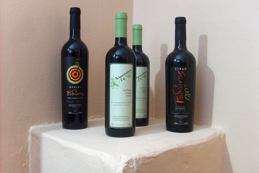 Thessaloniki wine tasting: bottles from the Almopia wine region of Macedonia, Greece
