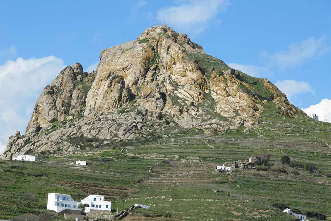 Exomvourgo mountain on Tinos, home of the Tinos via ferrata