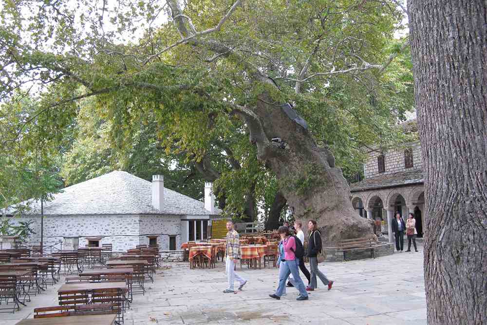 Central square of Makrinitsa on Mount Pelion above Volos