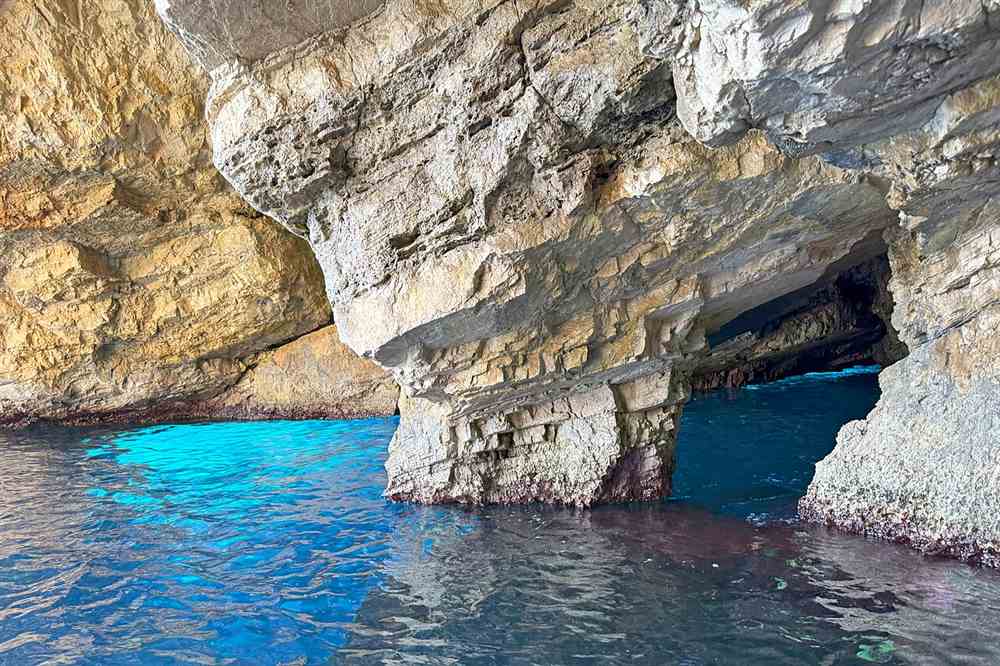 The Blue Caves under Cape Skinari at the northern tip of Zakynthos