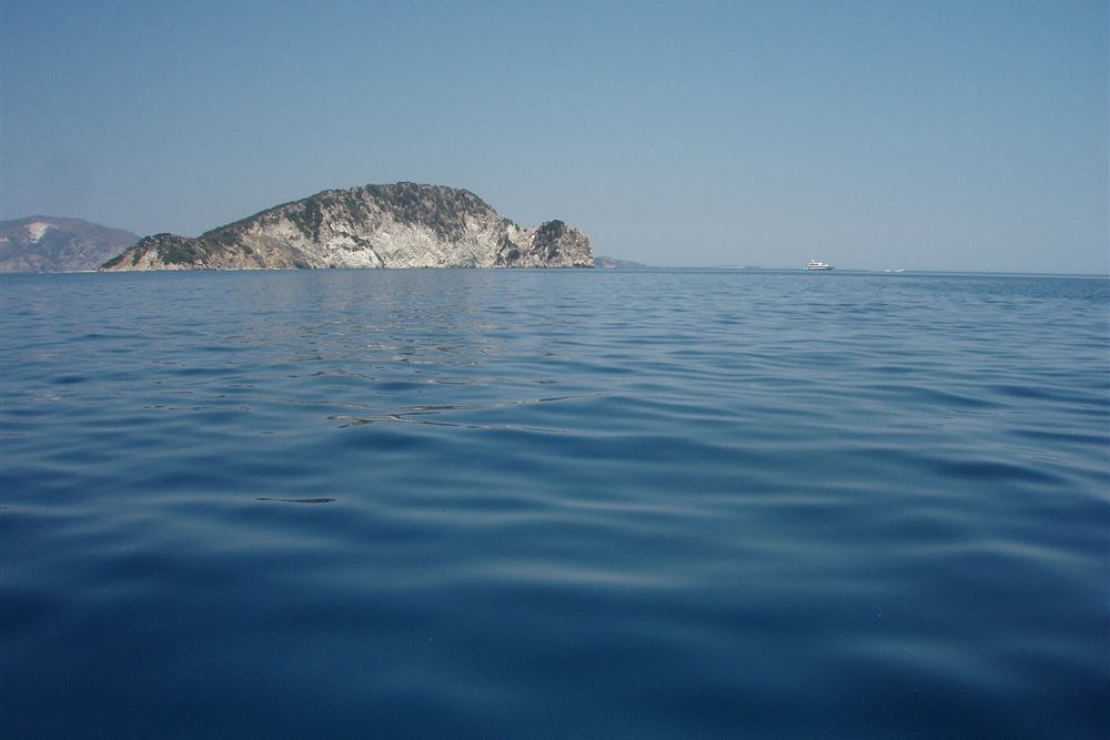 Marathonisi island in Laganas bay, the turtle island of Zakynthos