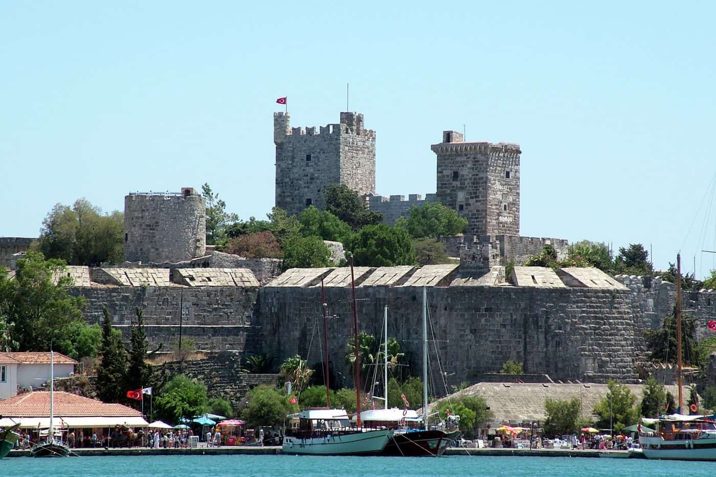 Bodrum tours see the Castle of St Peter on its promontory above the harbour of Bodrum