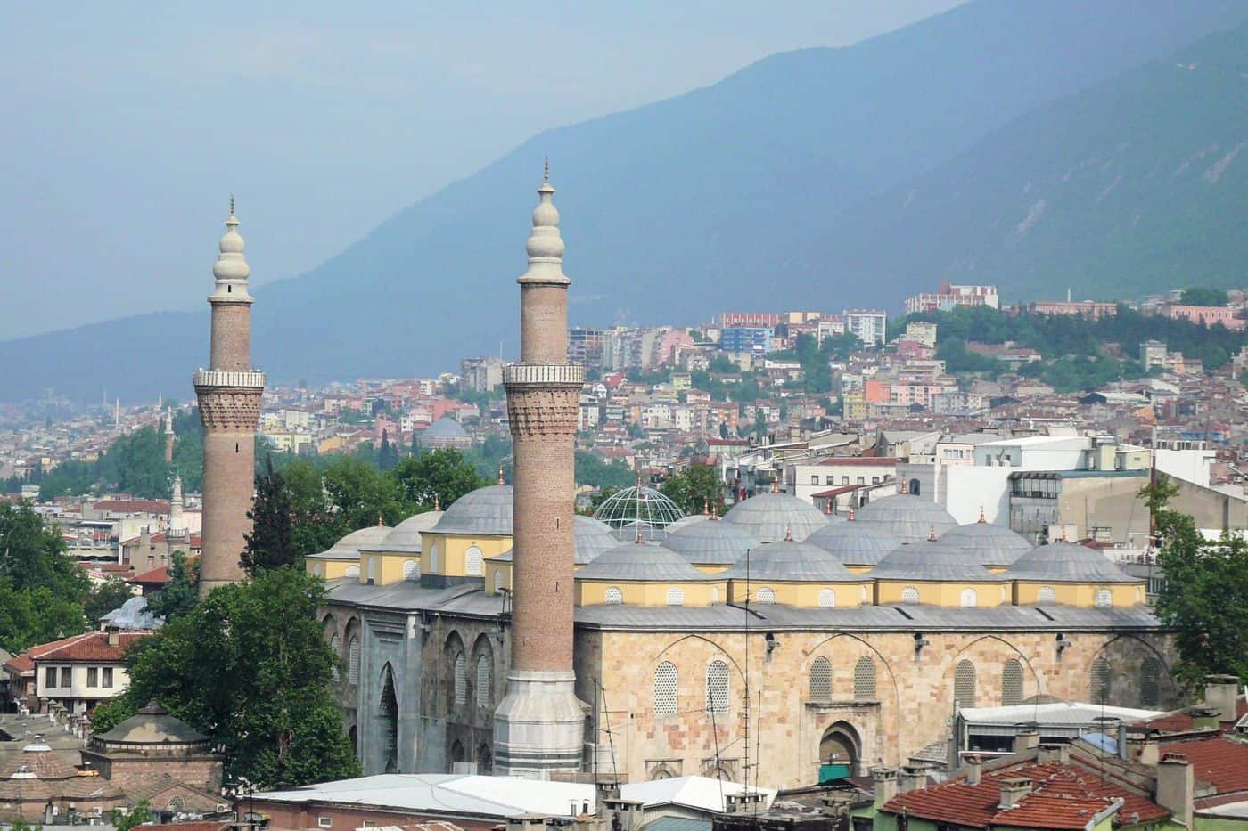 Bursa tours start at the Grand Mosque, the Ulu Cami, below Mount Uludağ