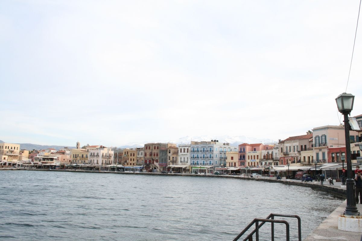 The Venetian harbour of Chania old town, a main drop-off for Chania port transfers