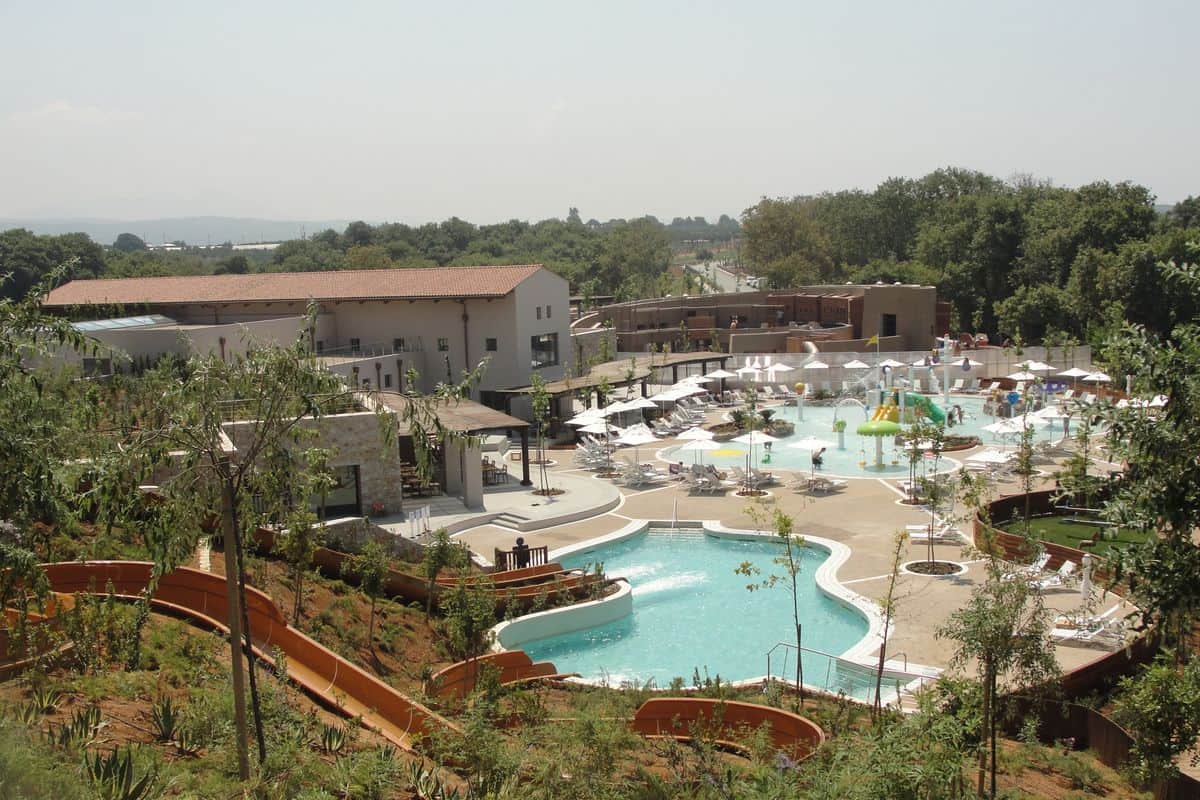 The Westin Costa Navarino pools, a drop-off for Costa Navarino transfers