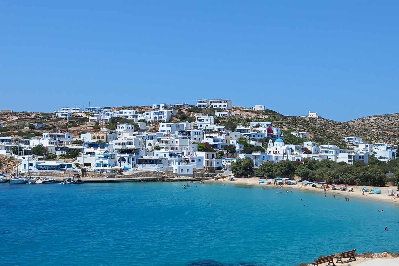 Stavros village and its turquoise bay on Donousa in the Lesser Cyclades