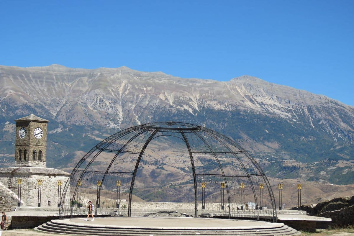 Gjirokaster tours reach the clock tower and the festival stage inside Gjirokaster Castle