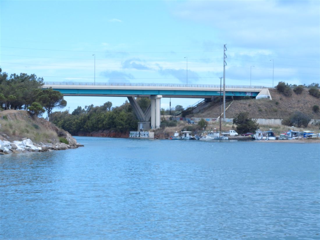 The road bridge over the Potidea canal, the crossing every car takes on Halkidiki transfers to the Kassandra peninsula.