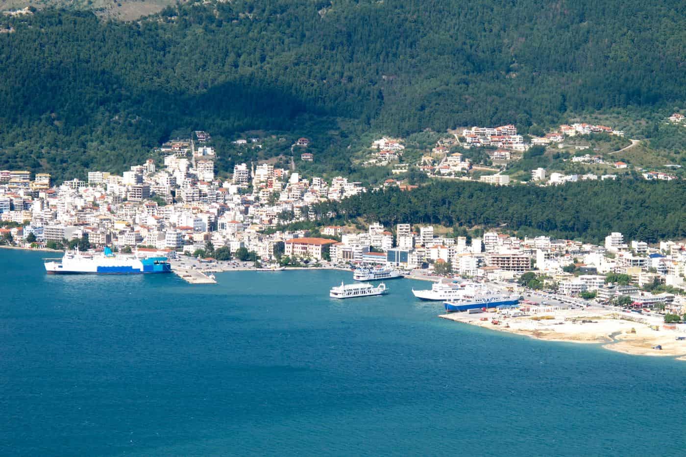 Igoumenitsa tours start in the port town of Igoumenitsa, with the ferries in the old port below the hills