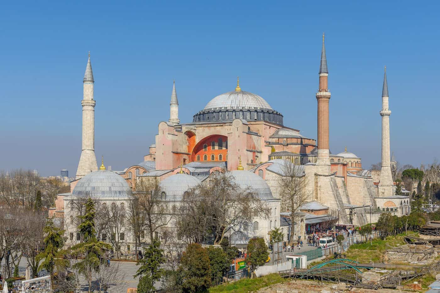 Istanbul tours start at Hagia Sophia, the domed church of Justinian in the old city of Istanbul