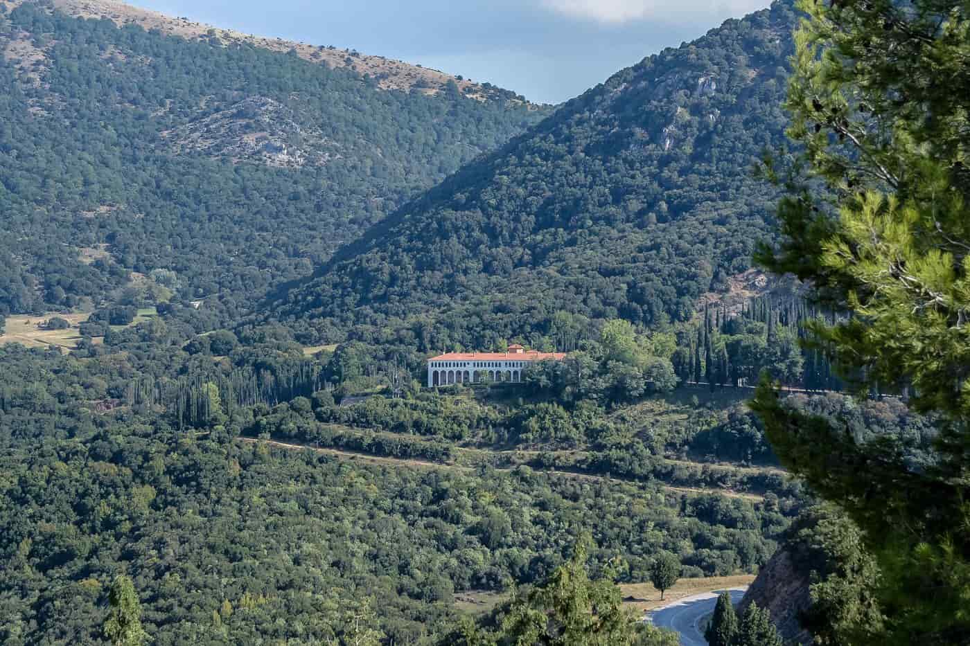 Kalavryta tours reach the Agia Lavra monastery in the wooded valley outside Kalavryta