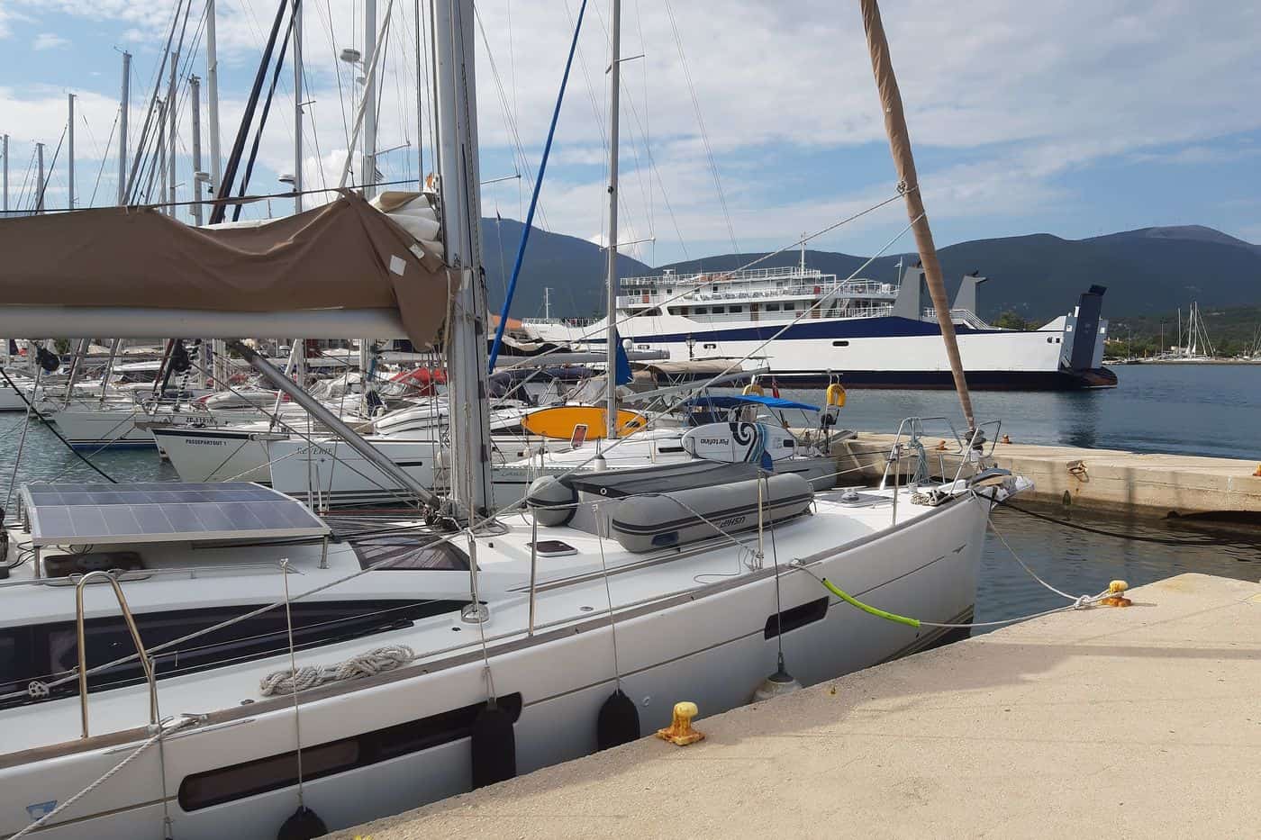 The harbour of Sami, where Kefalonia port transfers meet ferry passengers
