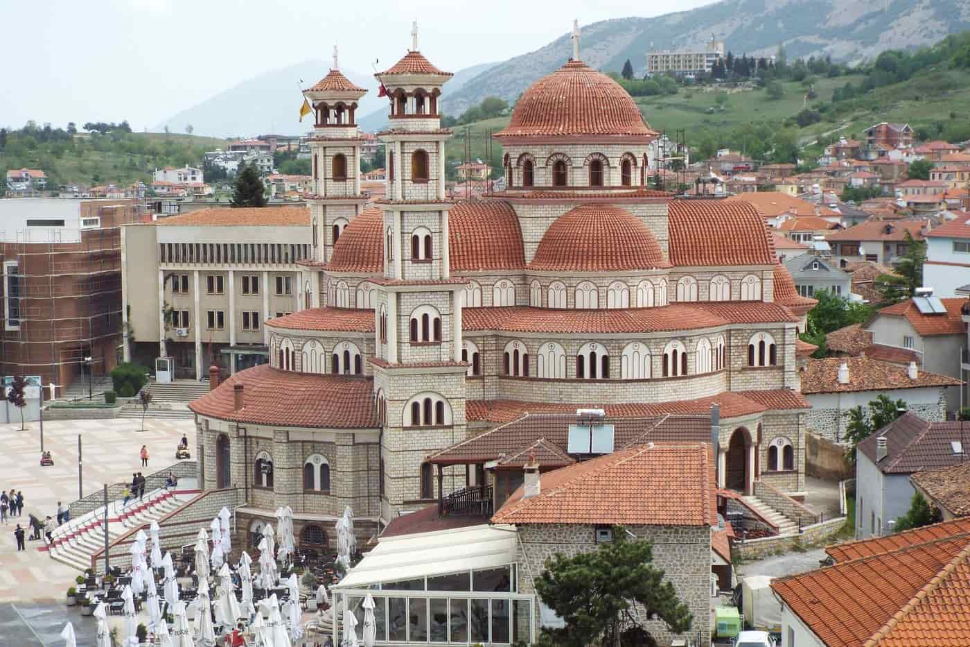 Korce tours start at the Resurrection Cathedral in the centre of Korçë, below Mount Morava