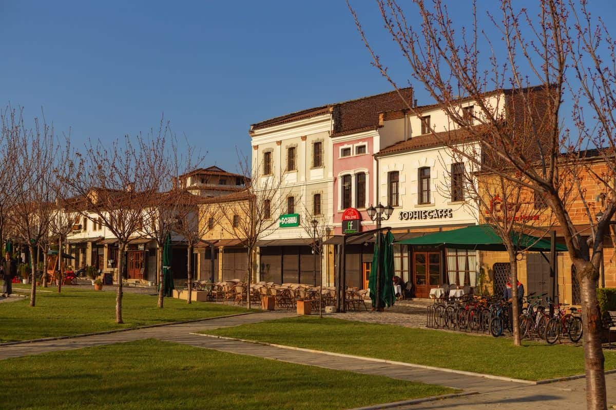 Korce tours walk through the restored Old Bazaar of Korçë