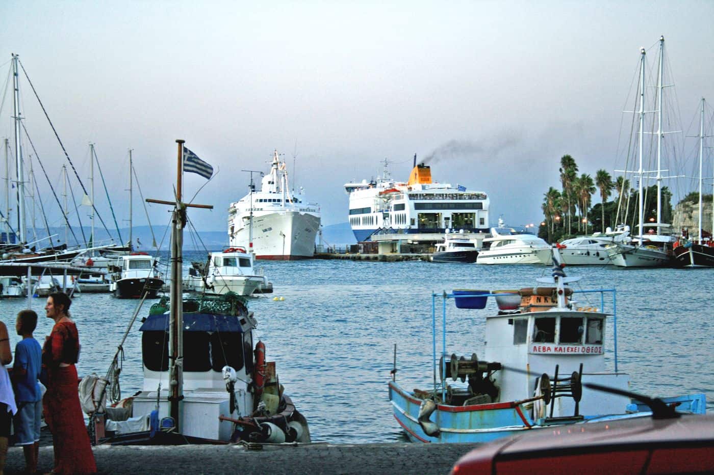 Ferries in the harbour of Kos Town, where Kos port transfers meet passengers