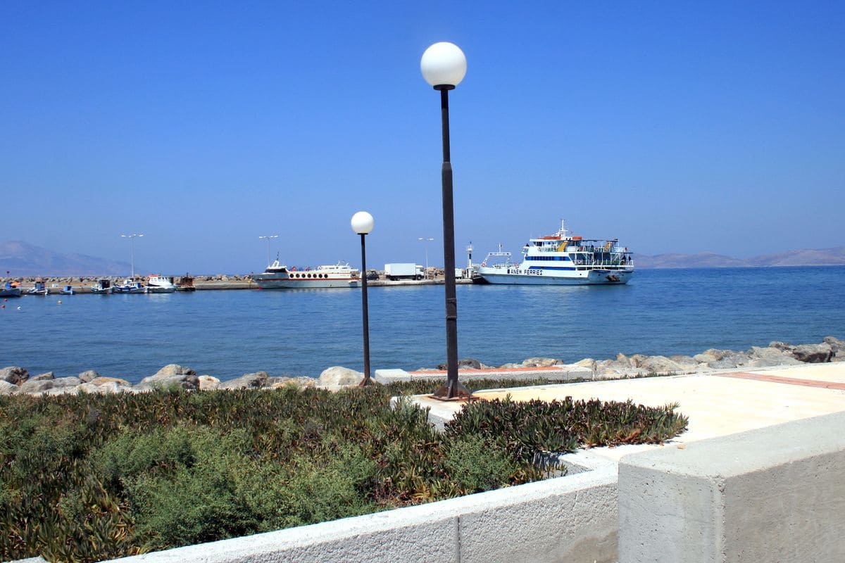 The port of Mastichari, where Kos port transfers connect with the boats to Kalymnos