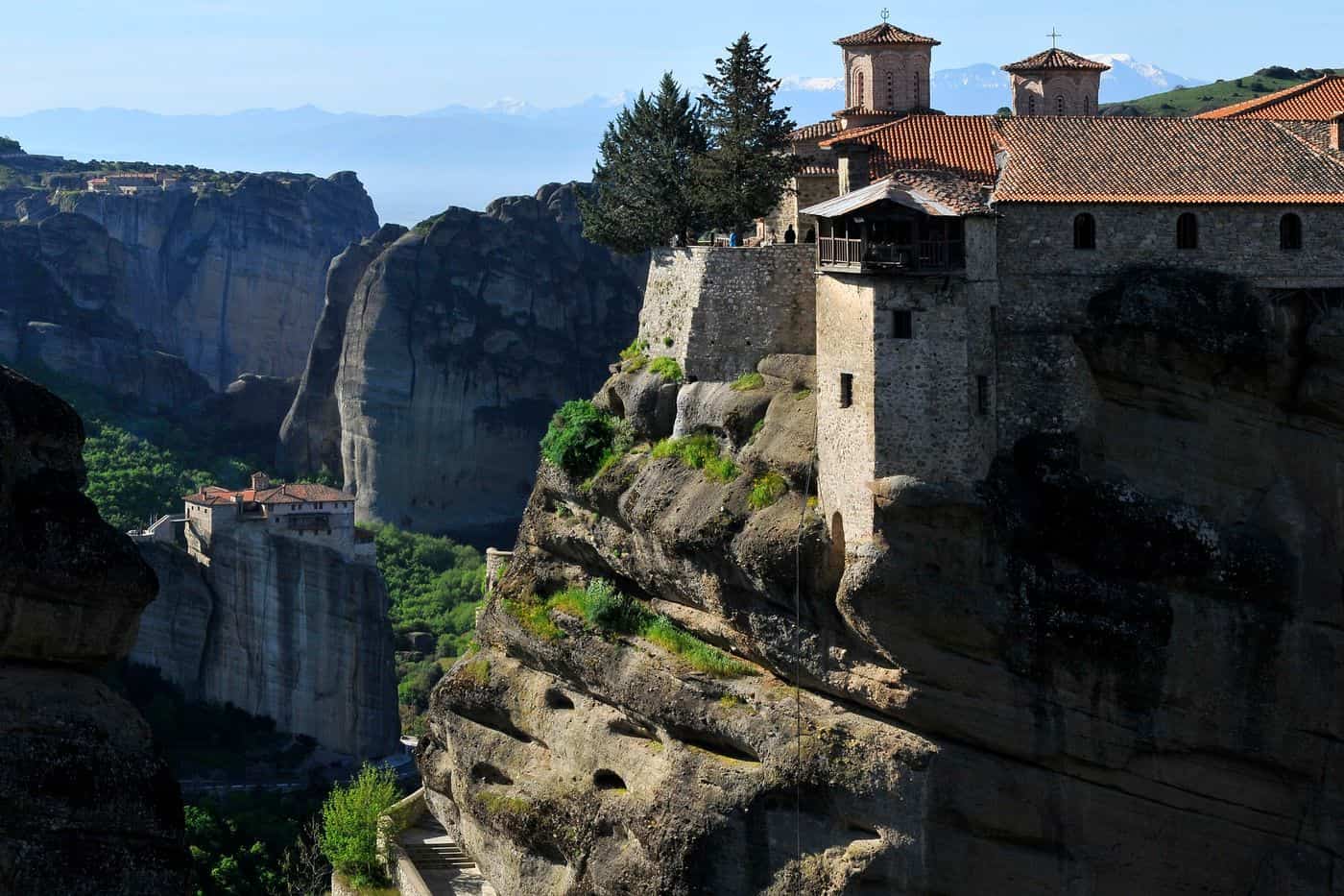 Varlaam and Roussanou monasteries at Meteora, the end point of Meteora transfers