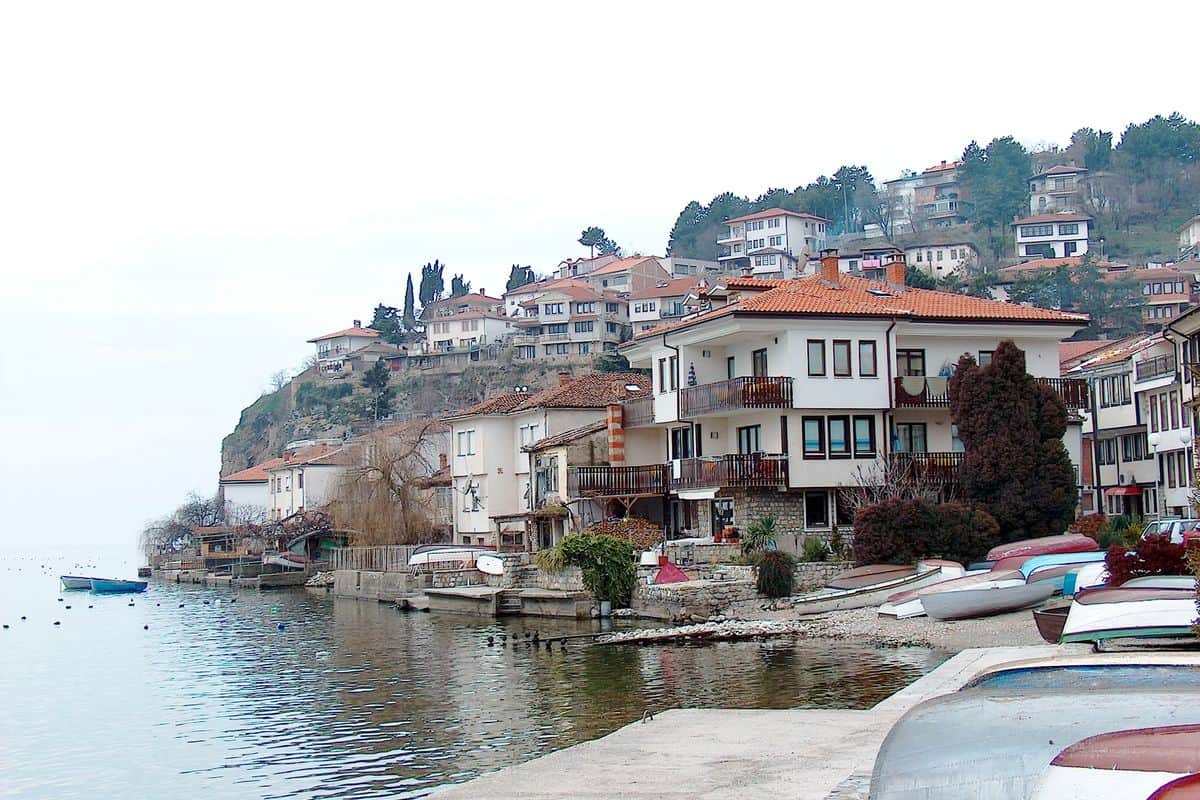 Ohrid tours walk the old town of Ohrid, with its houses above the lake shore