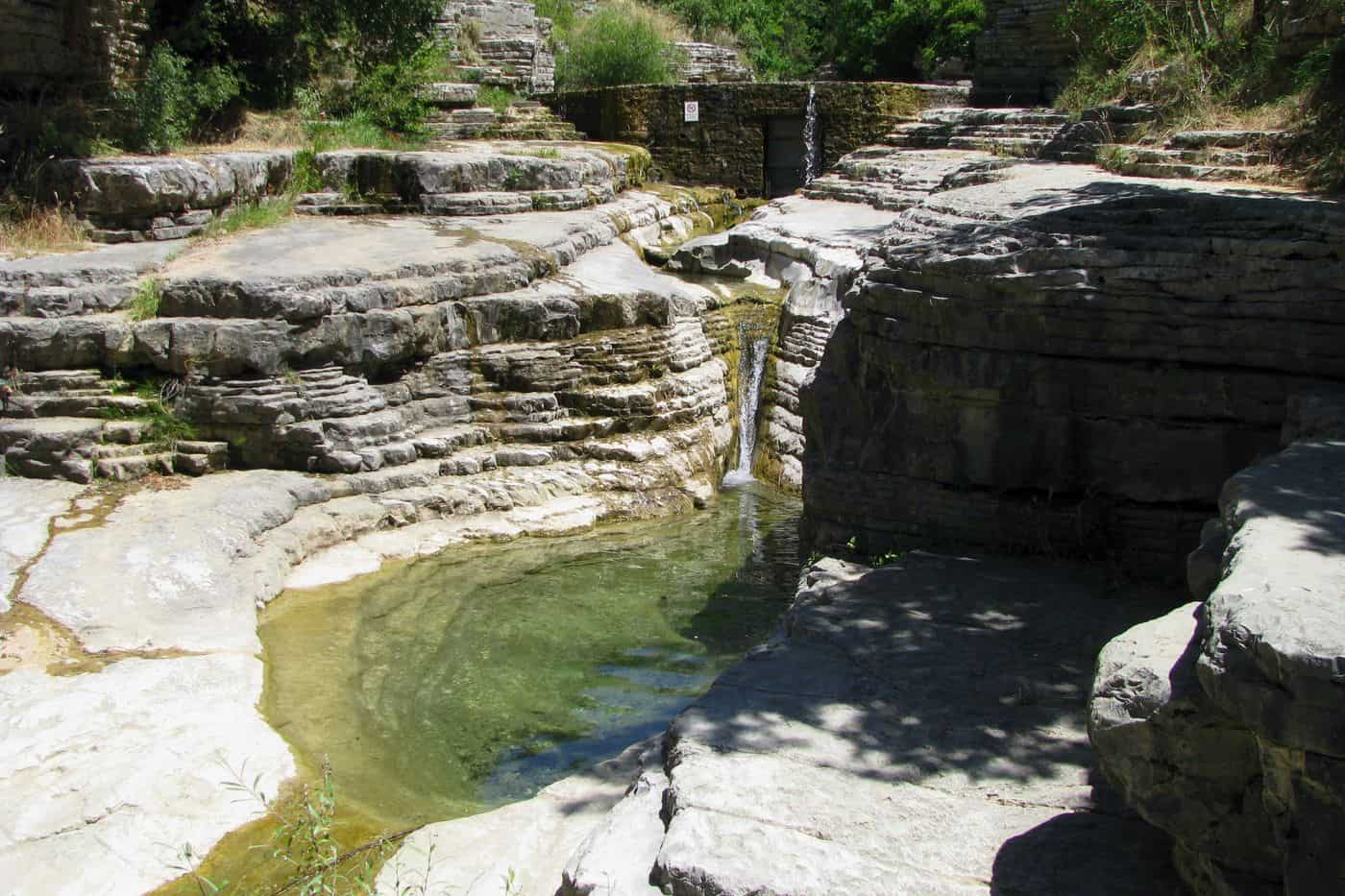 Papigo canyoning gorge with the rock pools of Papigo