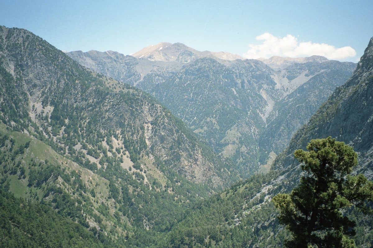 The Samaria gorge between the White Mountains, walked on a Samaria gorge day trip from Heraklion