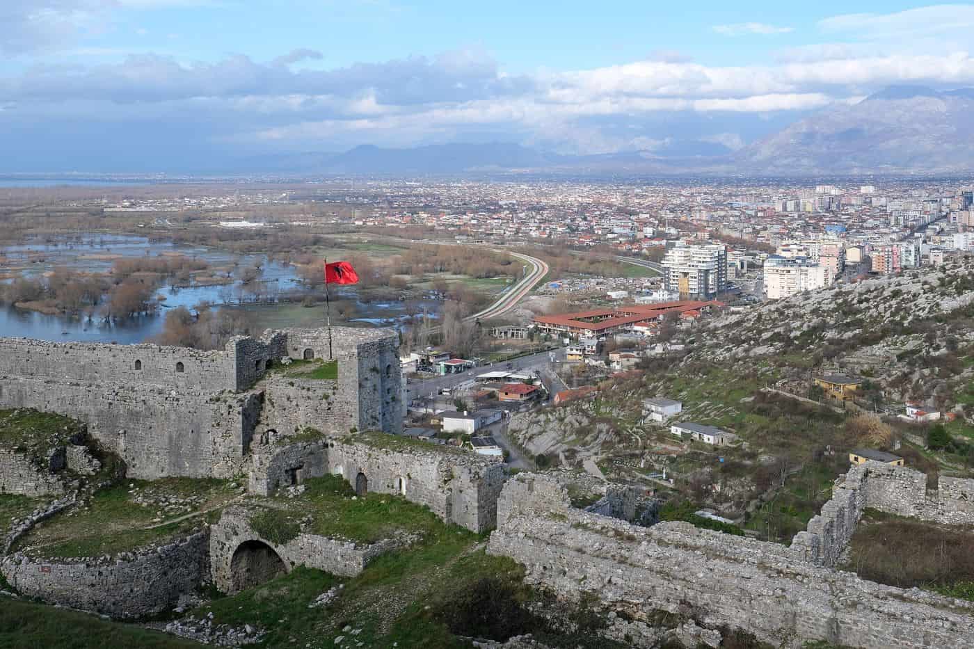 Shkoder tours start at Rozafa Castle, above the city of Shkodër and its lake