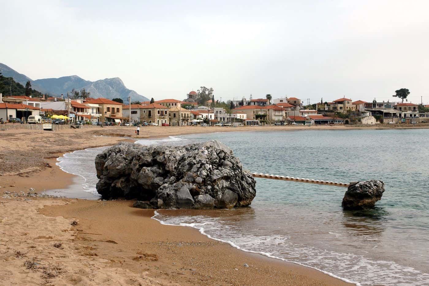 Stoupa tours start on the sandy beach of Stoupa in the Messenian Mani