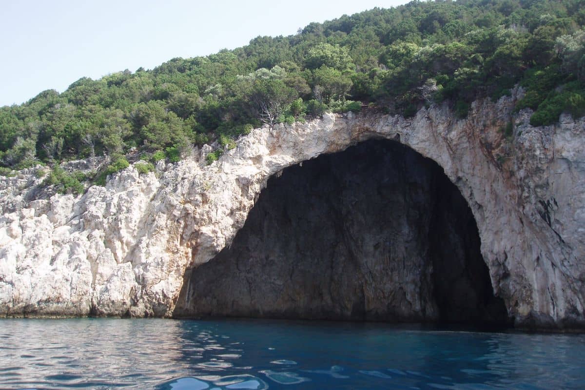 A sea cave off Syvota, reached by the boats that link Syvota with Corfu