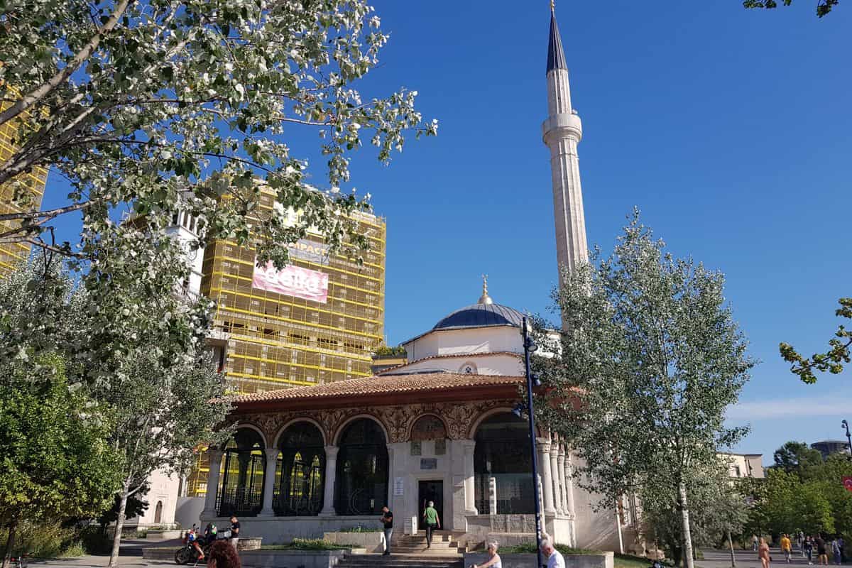 Tirana tours visit the Et'hem Bey Mosque beside Skanderbeg Square