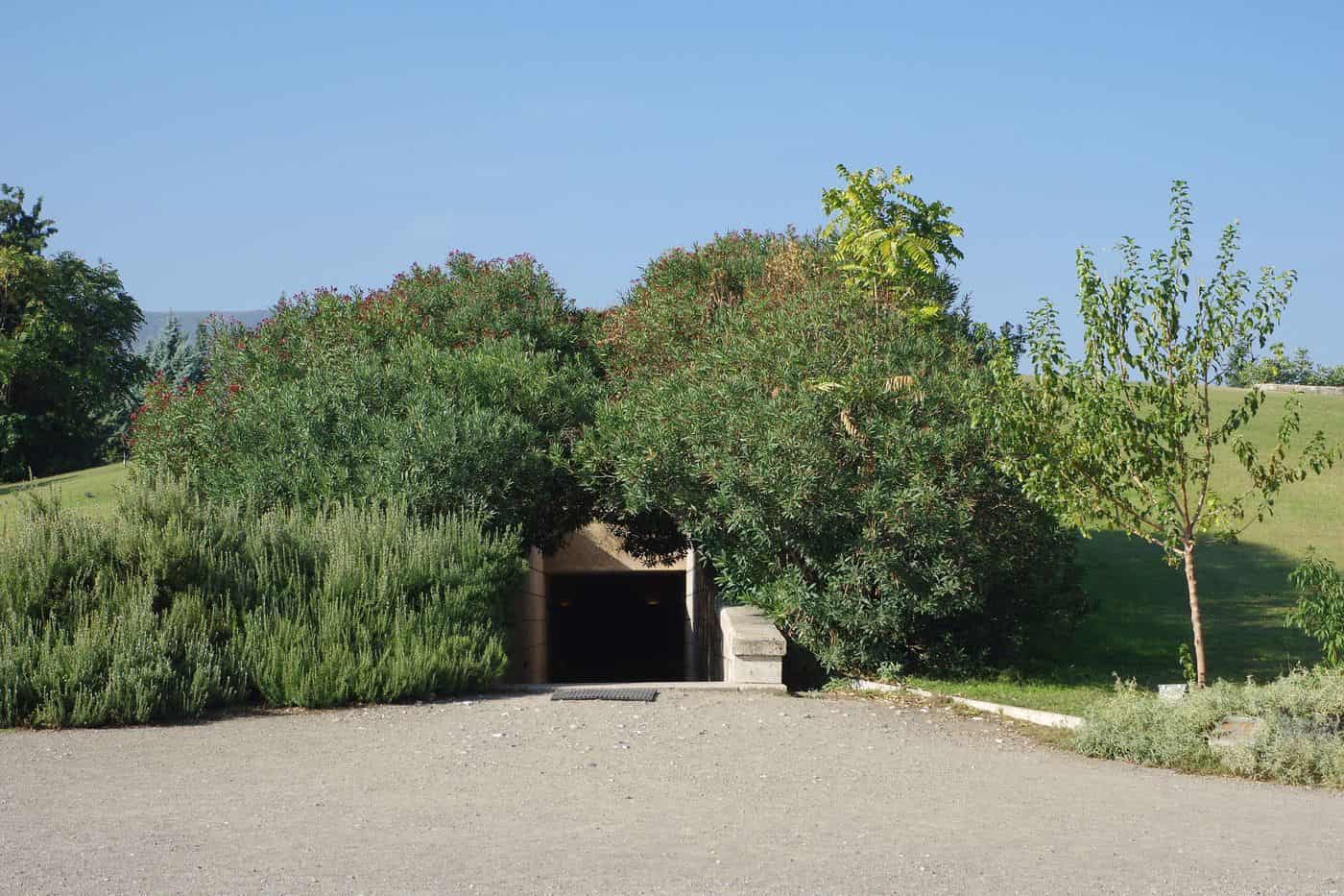 Vergina tours enter the museum of the royal tombs built inside the Great Tumulus of Aigai